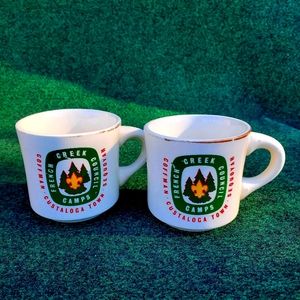 Vintage Lot of (2) BSA Boy Scouts of America Mugs Cups Coffee USA French Creek